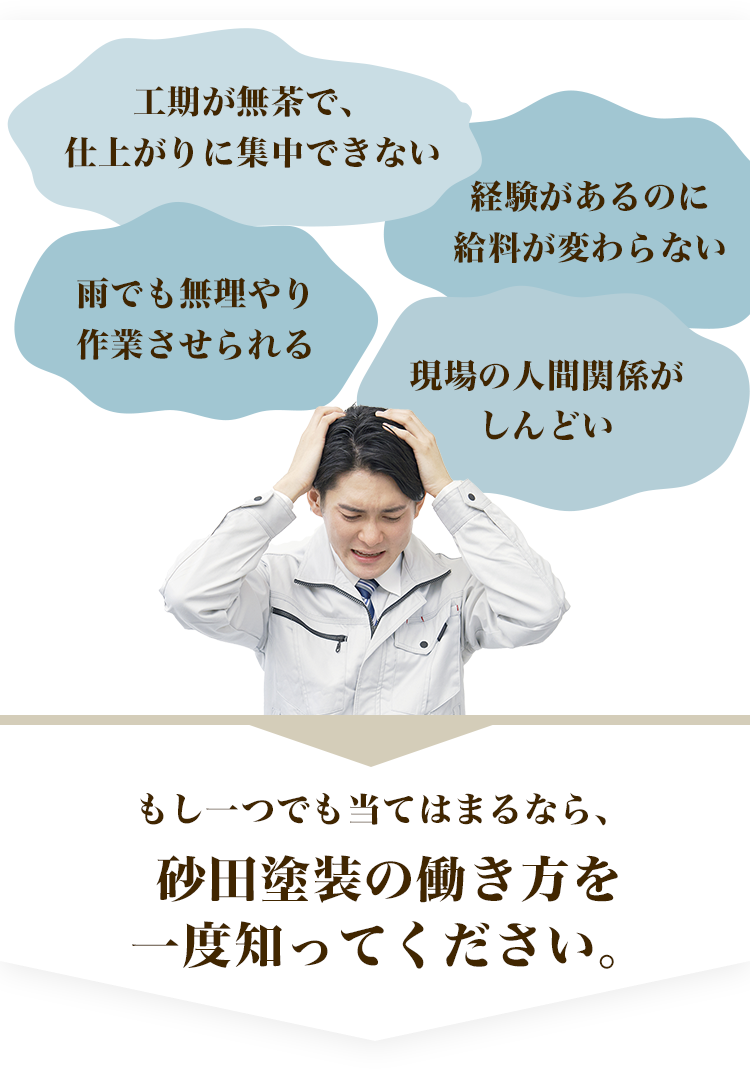 今の現場、こんな不満ありませんか?